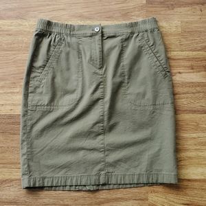 J. Jill XS Olive Green Pencil Skirt